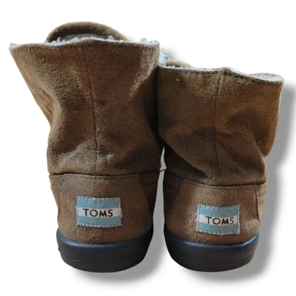 Toms Shoes Size 11 W Women's Toms Highlands Botas Boots High Top Canvas Brown